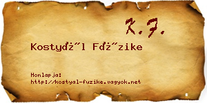 Kostyál Füzike névjegykártya
